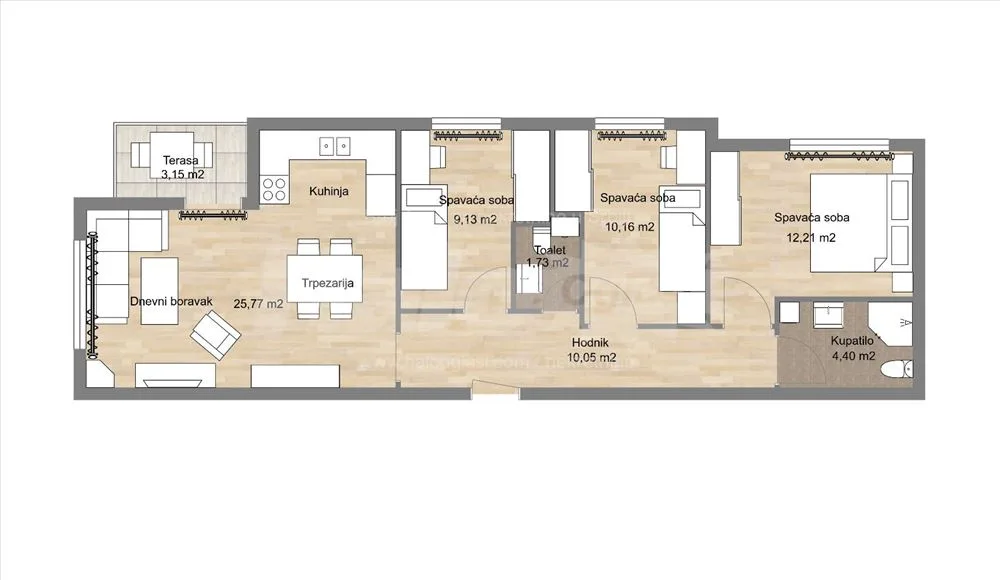 76,60 m2 - Kompleks 25. Maj Residences Mladenovac — 3