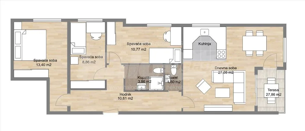 80,64 m2 - Kompleks 25. Maj Residences Mladenovac — 3