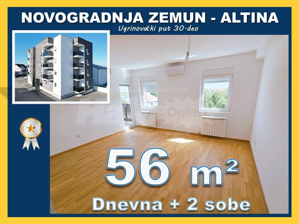 Altina, Zemun – nov dvosoban stan 52 m², useljiv — 2