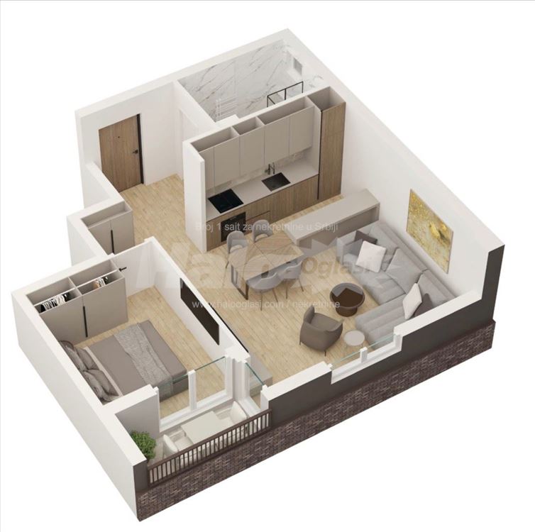 Bulevar JNA Jajinci 42m2 — 3