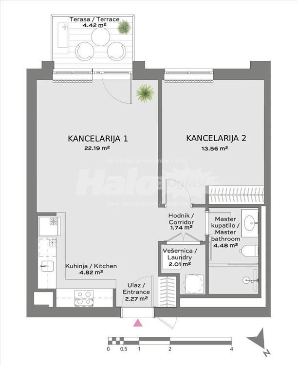 BW Eterna, 56 m2, IV sprat, sa jednim GM — 14