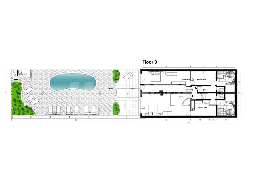 Dedinje-74,5m2 na prodaju, dvorište sa bazenom — 2