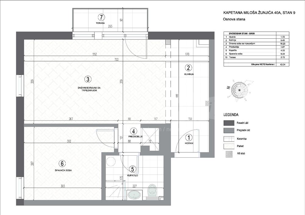 Kapetana Miloša Žunjića, Mirijevo - Dvosoban 43m² — 5