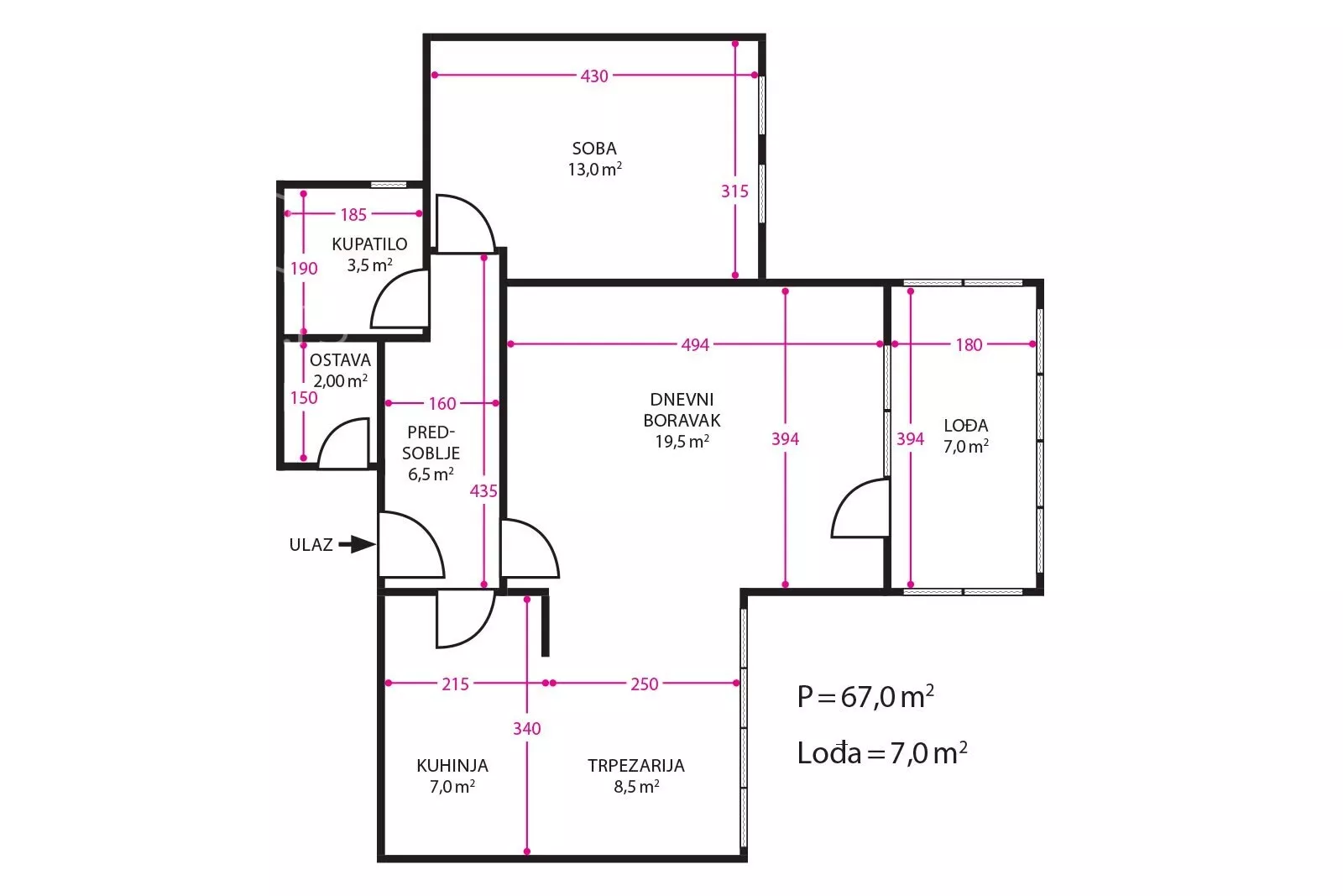 Dvosoban stan na prodaju, Jasenova, 239.000€, 65m² — 15