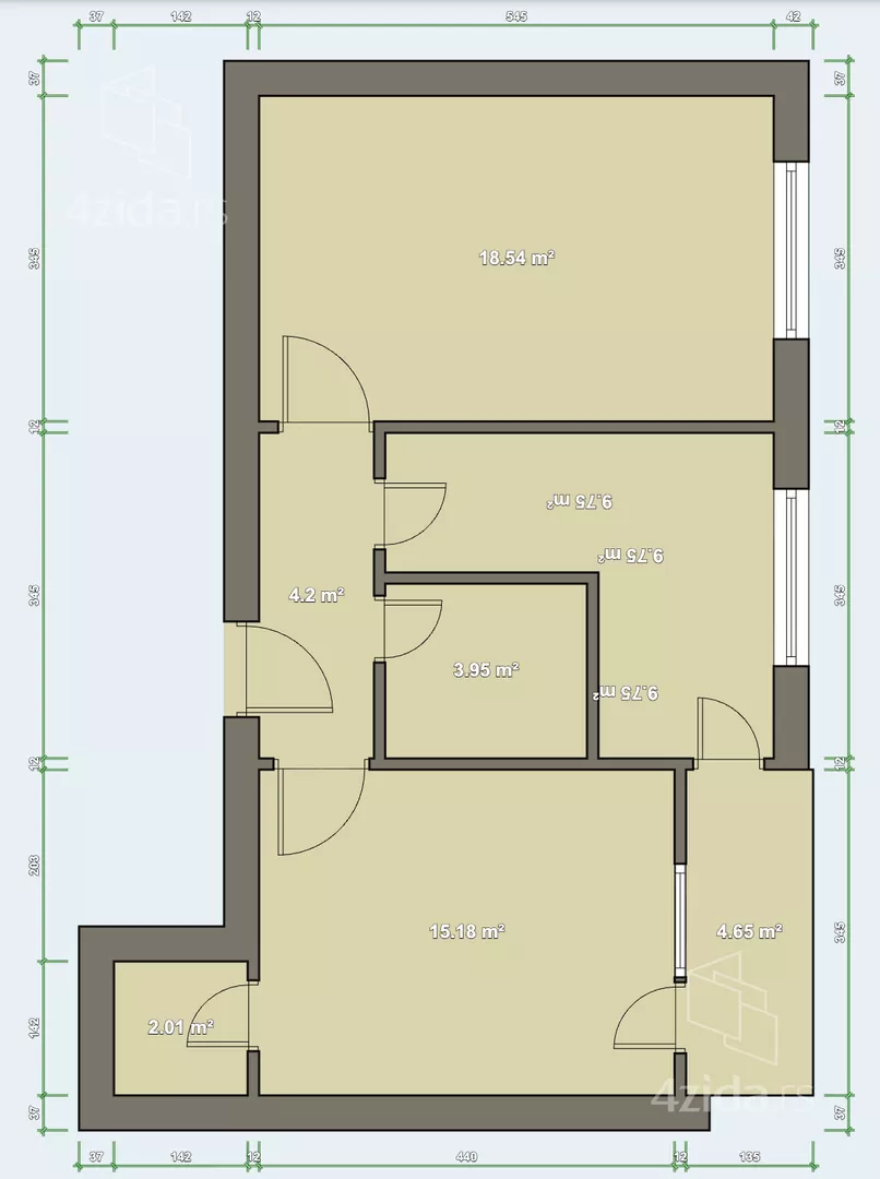 Dvosoban stan na prodaju, Kumodraška 115, 192.000€, 55m² — 12