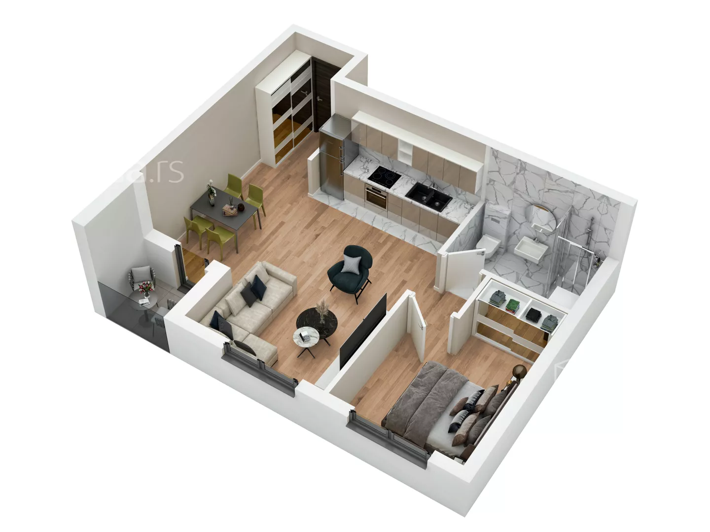 Dvosoban stan na prodaju, Lazara Avramovića, 119.820€, 40m² — 5