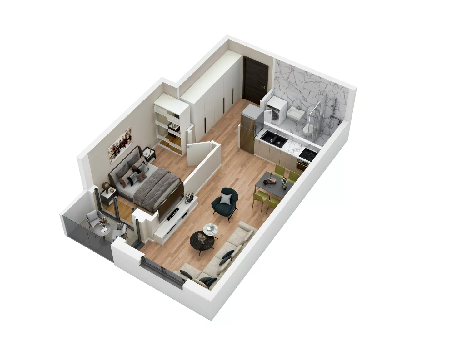 Dvosoban stan na prodaju, Lazara Avramovića, 129.570€, 43m² — 5