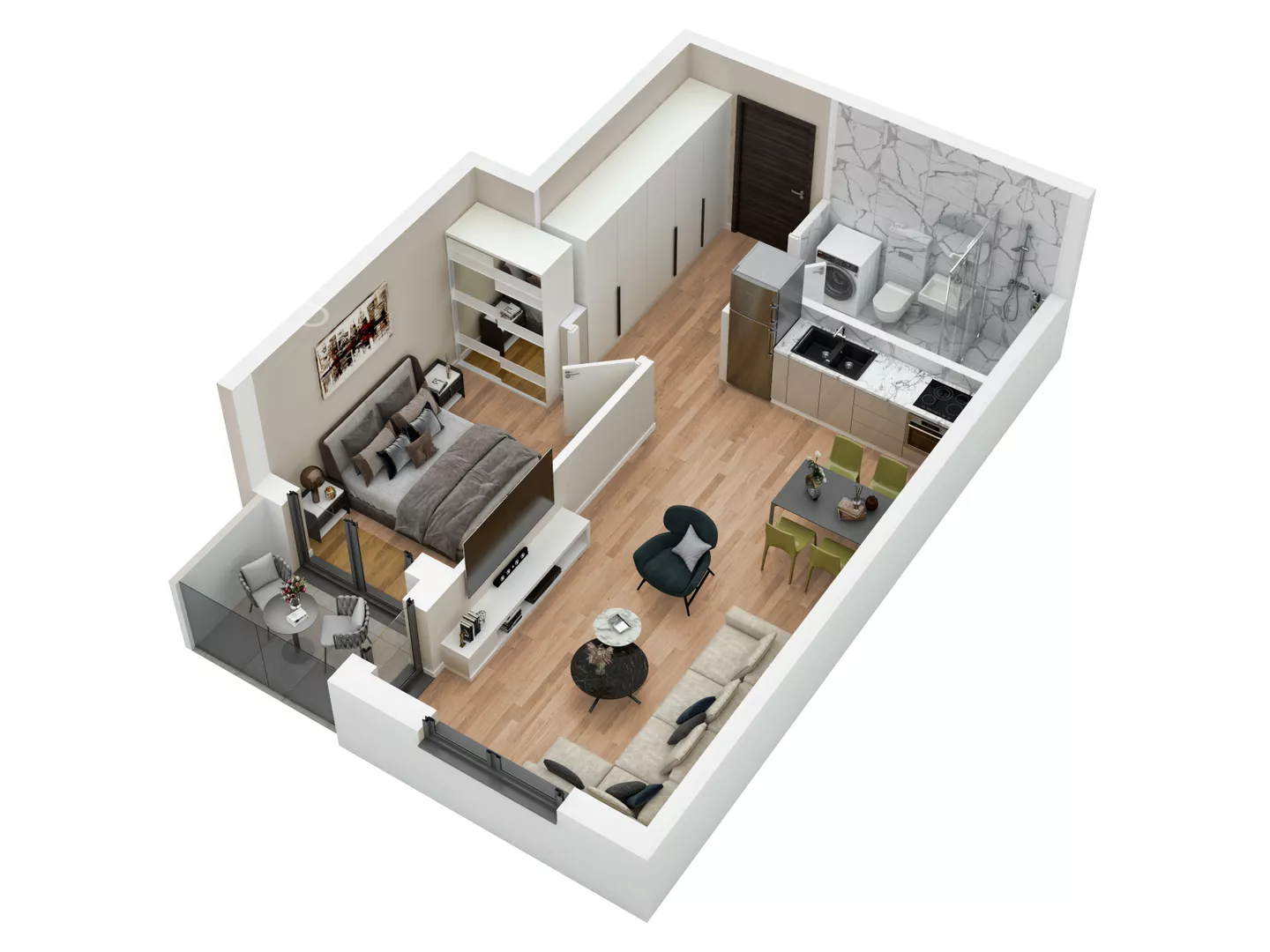 Dvosoban stan na prodaju, Lazara Avramovića, 131.610€, 44m² — 5
