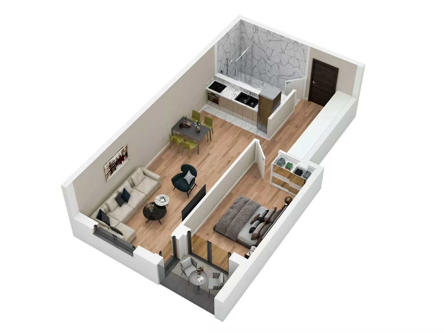Dvosoban stan na prodaju, Lazara Avramovića, 147.210€, 49m² — 5