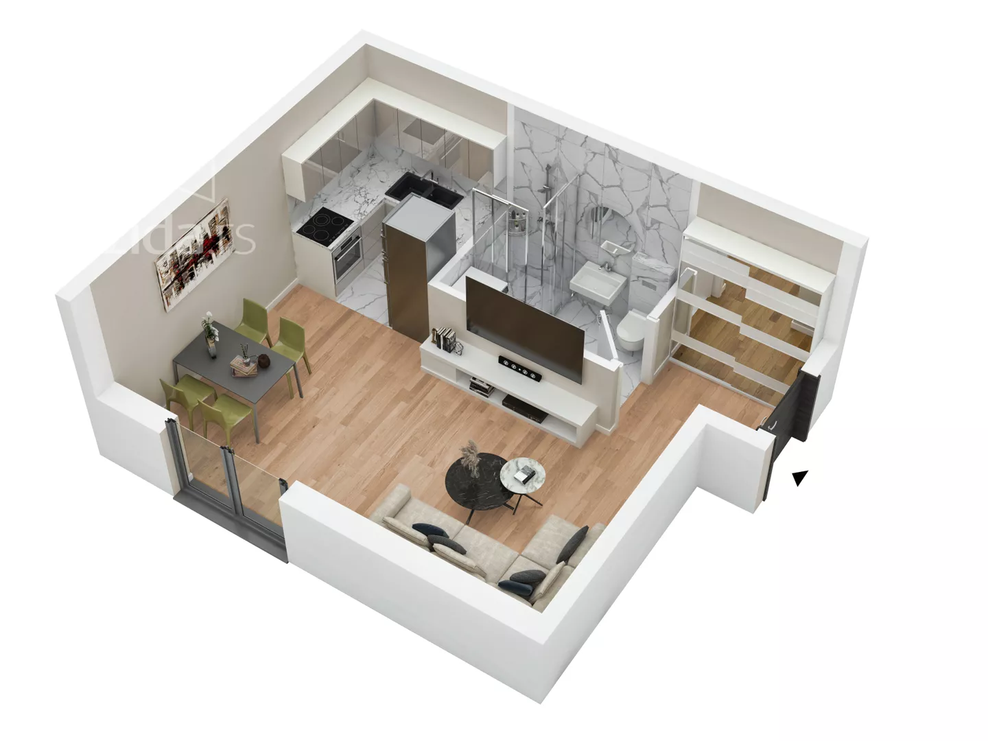 Jednosoban stan na prodaju, Lazara Avramovića, 83.545€, 26m² — 5
