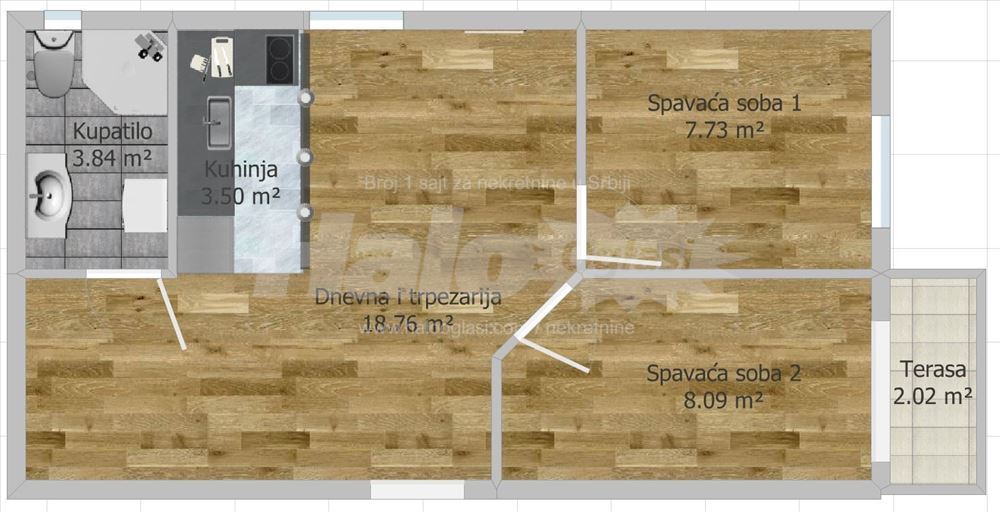 Ledine- polunamešten - 2,5 - 45m² - 1 sprat — 3