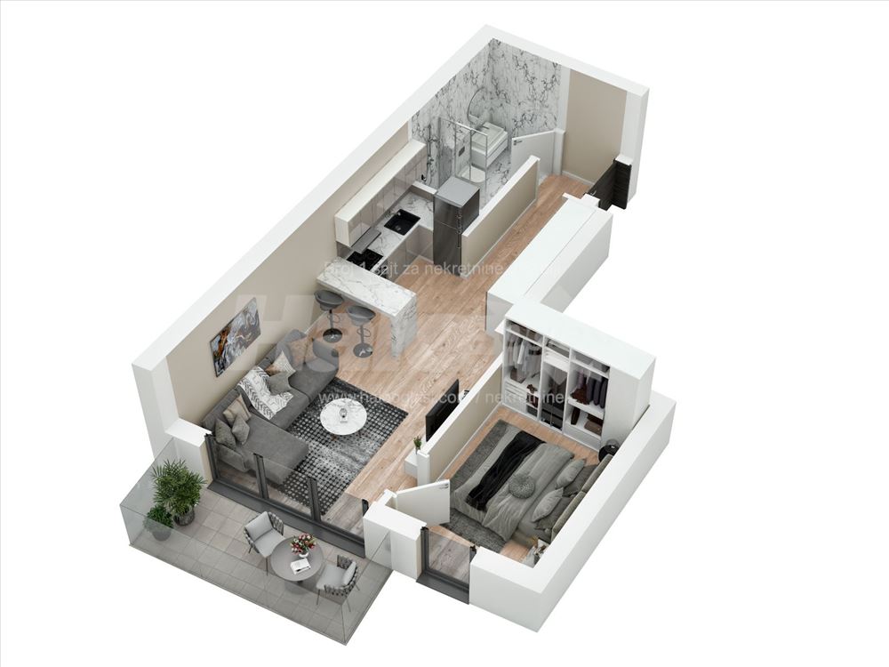 Lux novogradnja. 44m2. Dvosoban stan — 2