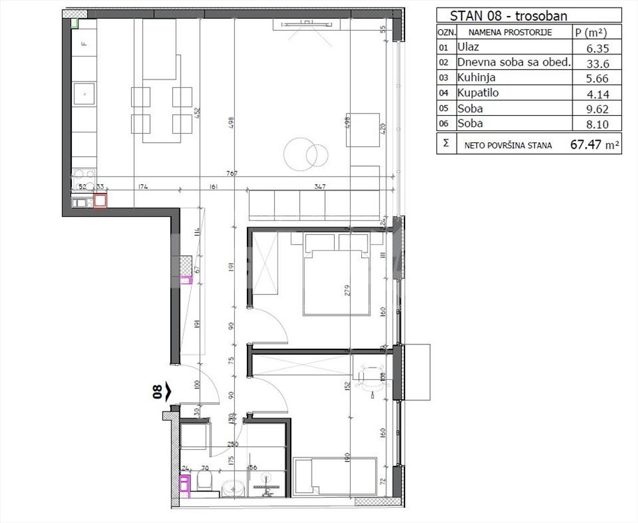 Stan 67m2 Vračar - novogradnja — 6