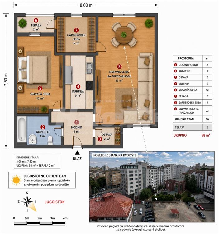 TOP LOKACIJA – Botanička bašta | 58m² | Uknjižen — 15