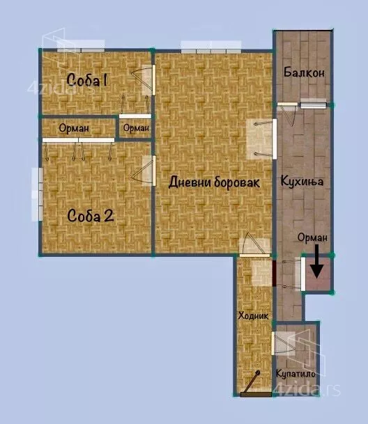 Trosoban stan na prodaju, Bulevar Mihajla Pupina 205, 215.000€, 61m² — 14