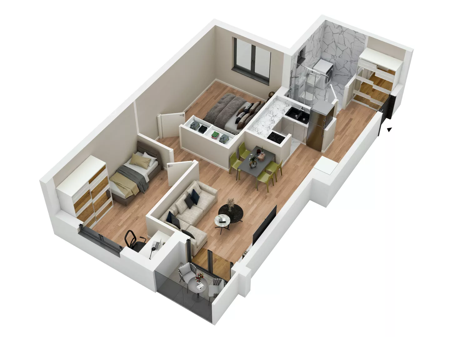 Trosoban stan na prodaju, Lazara Avramovića, 163.470€, 54m² — 5