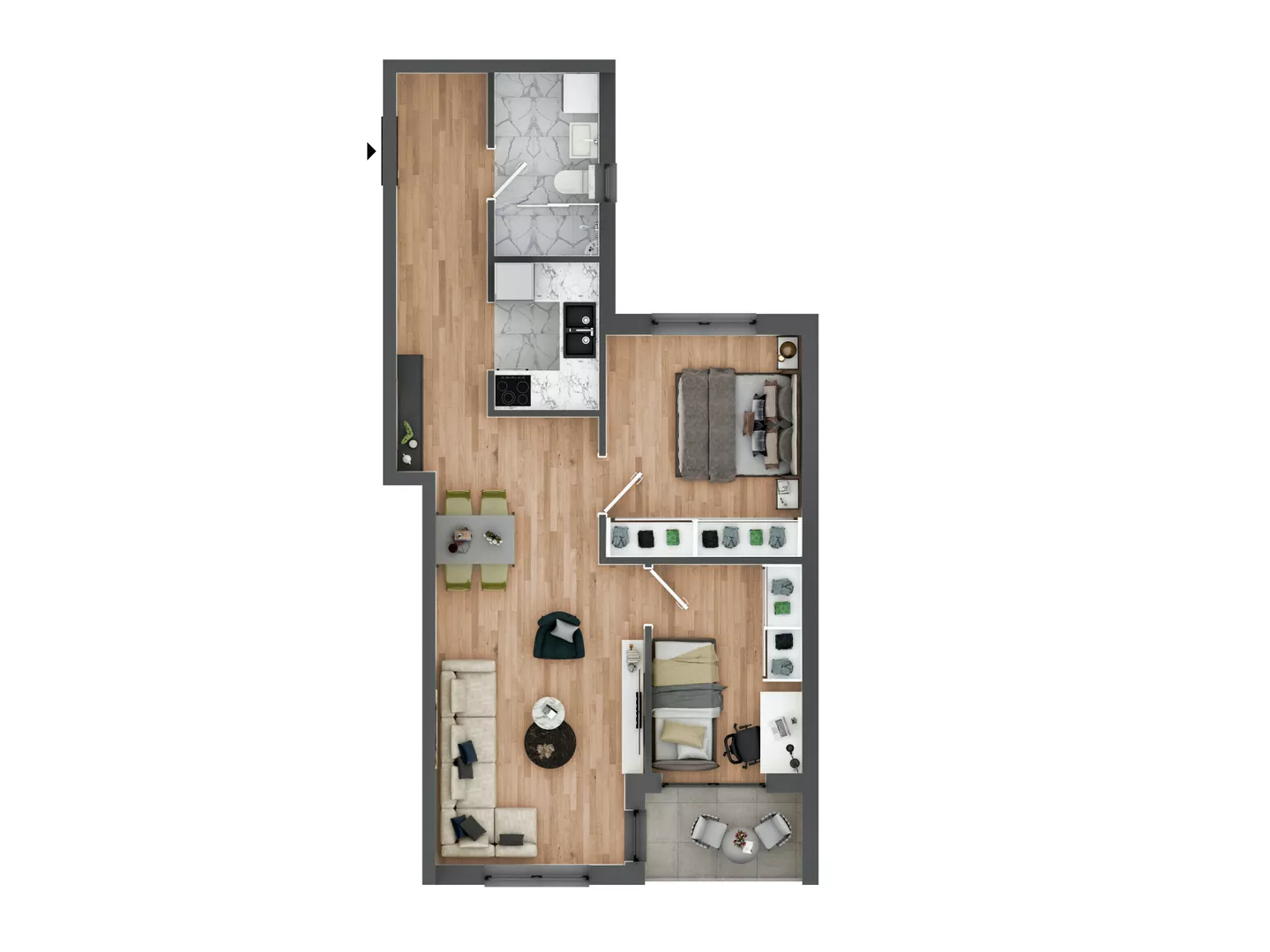 Trosoban stan na prodaju, Lazara Avramovića, 170.340€, 56m² — 4