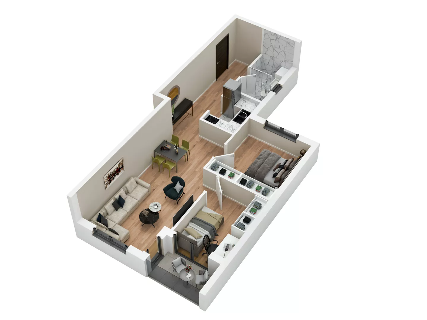 Trosoban stan na prodaju, Lazara Avramovića, 170.340€, 56m² — 5