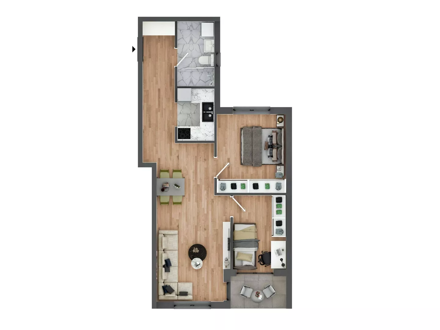 Trosoban stan na prodaju, Lazara Avramovića, 170.670€, 57m² — 5