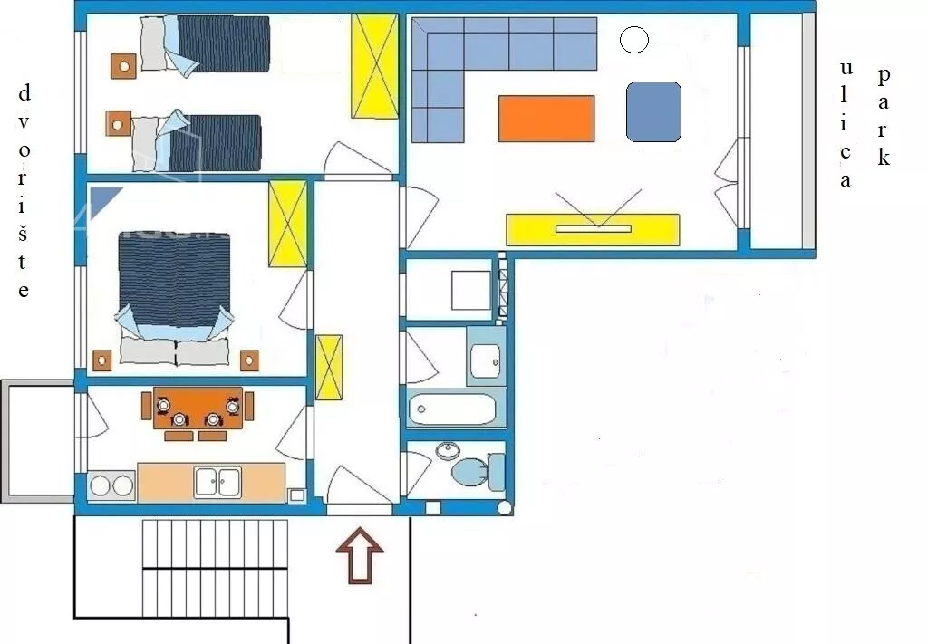 Trosoban stan za izdavanje, Hajduk-Veljkov Venac, 900€, 69m² — 3