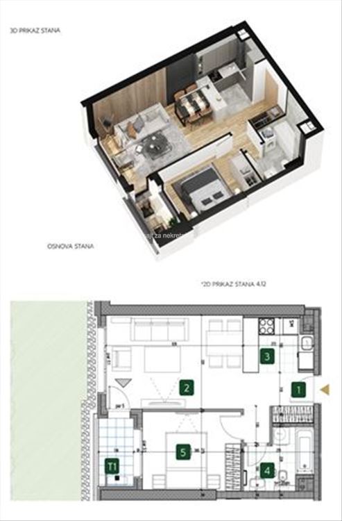 Voždove kapije, NOV, namešten, useljiv, 47m2 — 2